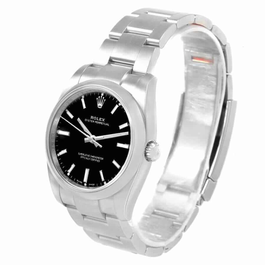 Alternative view of Rolex Oyster Perpetual Automatic Black Dial 114200 Signature Replica 1:1