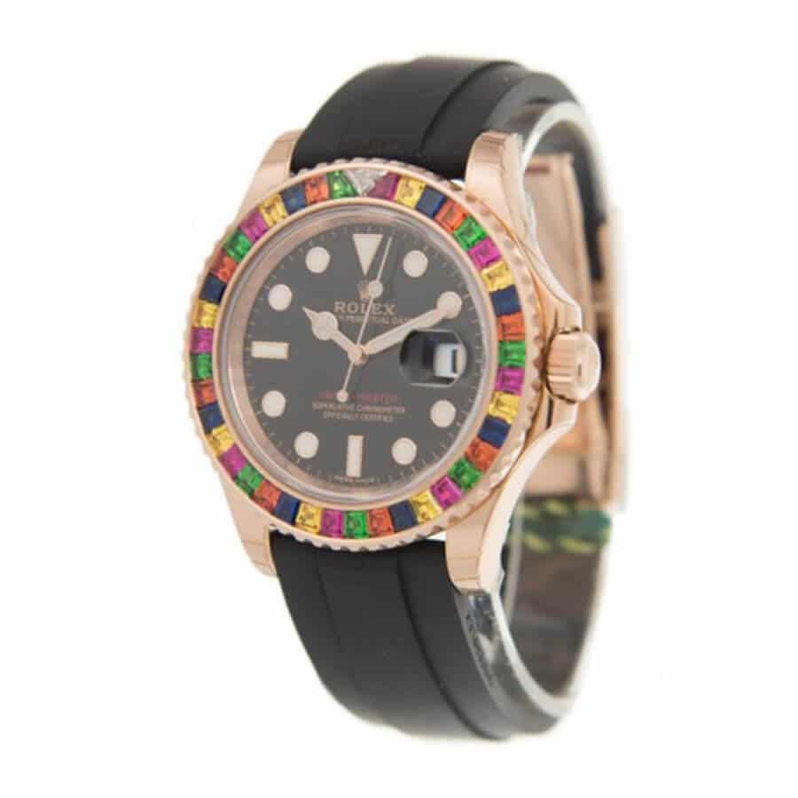 Alternative view of Rolex Perpetual Yacht-Master Gem-Set Bezel 116695 SATS Handcrafted Clone Quality