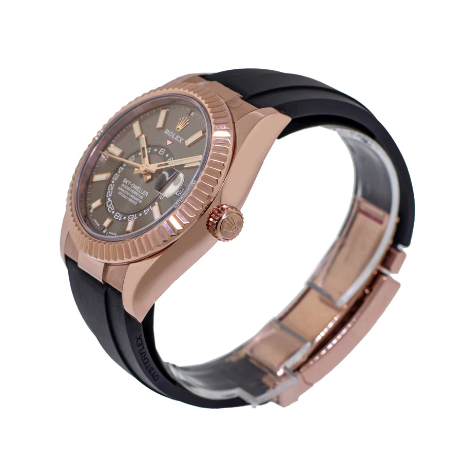 Alternative view of Rolex Sky-Dweller 326935 ??Everose Rhodium Oysterflex?? First-Class Clone