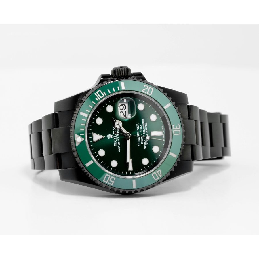 Alternative view of Rolex Submariner Blaken 116611N ??Green Dial?? Ultra Precision Replica