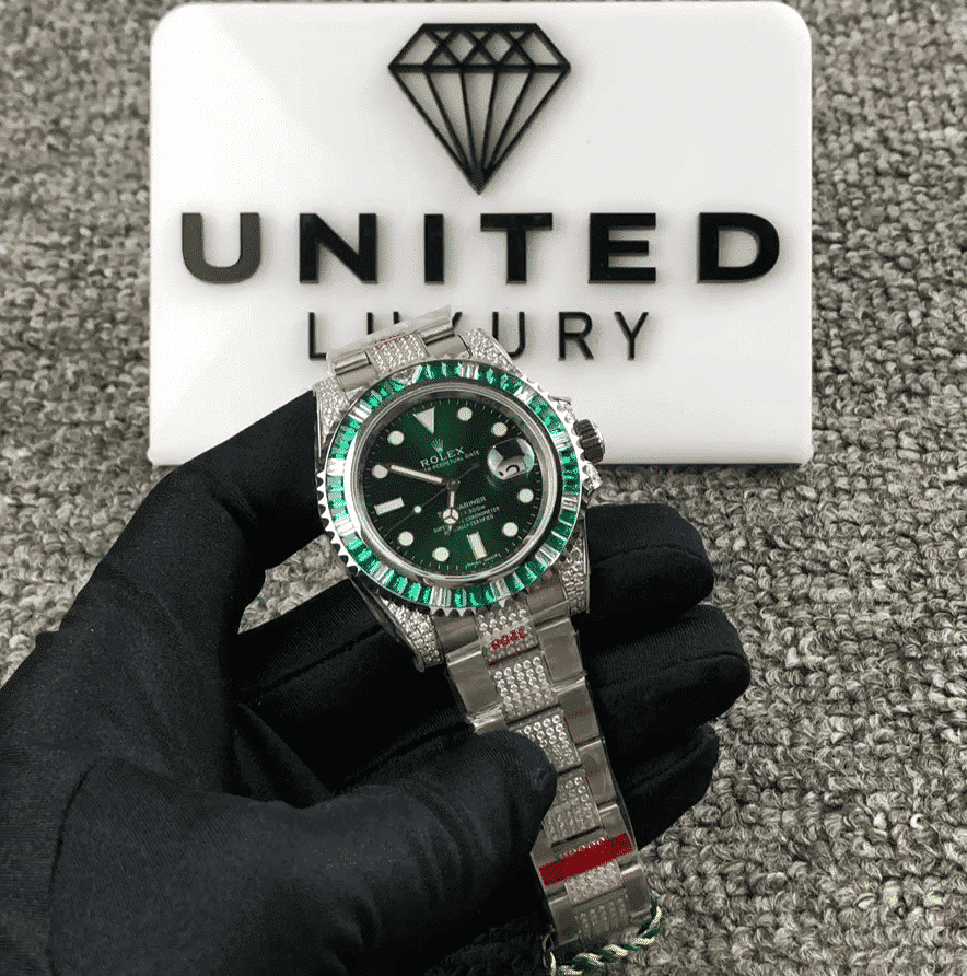 Alternative view of Rolex Submariner 116610LV ??Hulk Iced Out?? Premium Replica 1:1