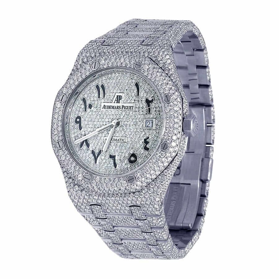 Alternative view of Audemars Piguet Royal Oak ??Iced Out?? 15400ST.OO.1220ST.02 Authentic Replica Edition