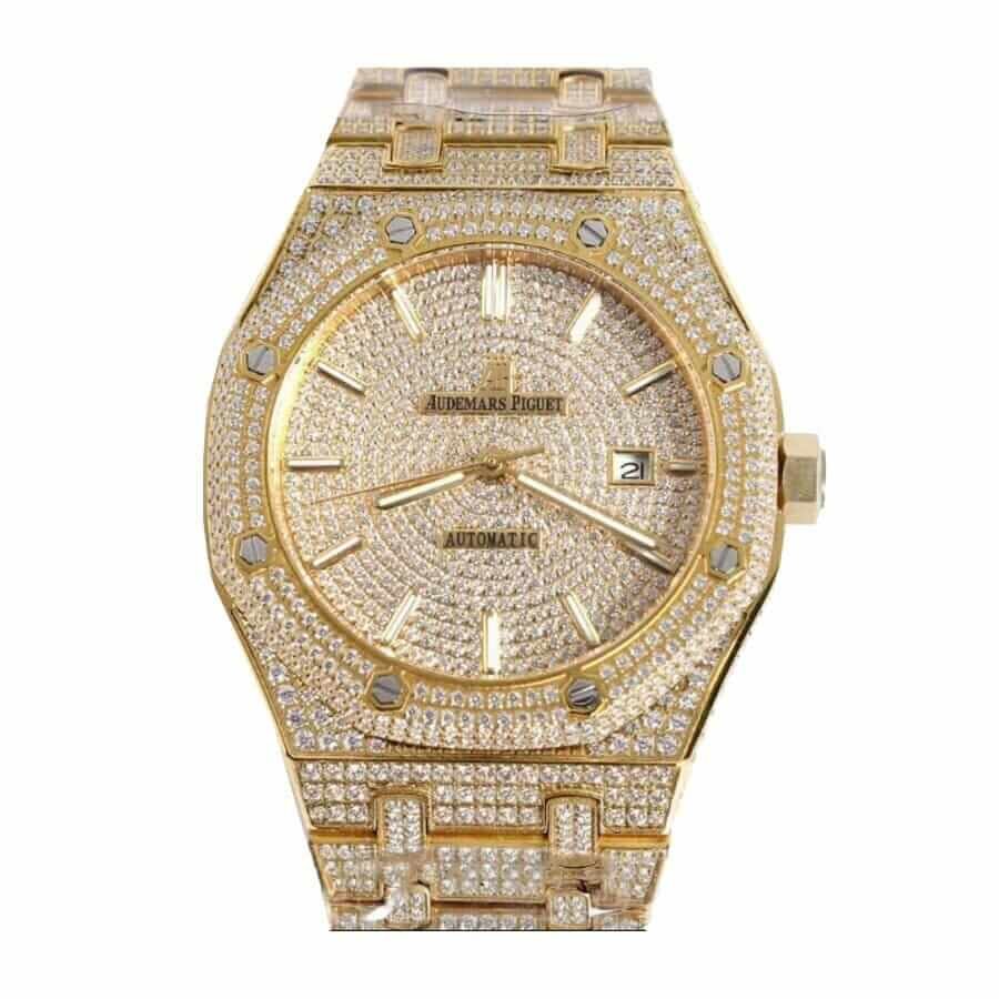 Audemars Piguet Royal Oak 15400SR.OO.1220SR.01 ??Fully Iced Out?? Elite Clone Edition