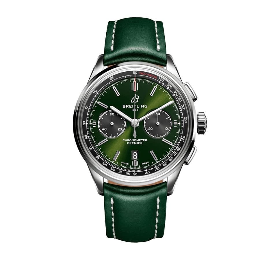 Breitling Premier B01 Chronograph AB0118A11L1X1 ??Green Dial?? Precision Duplicate 1:1