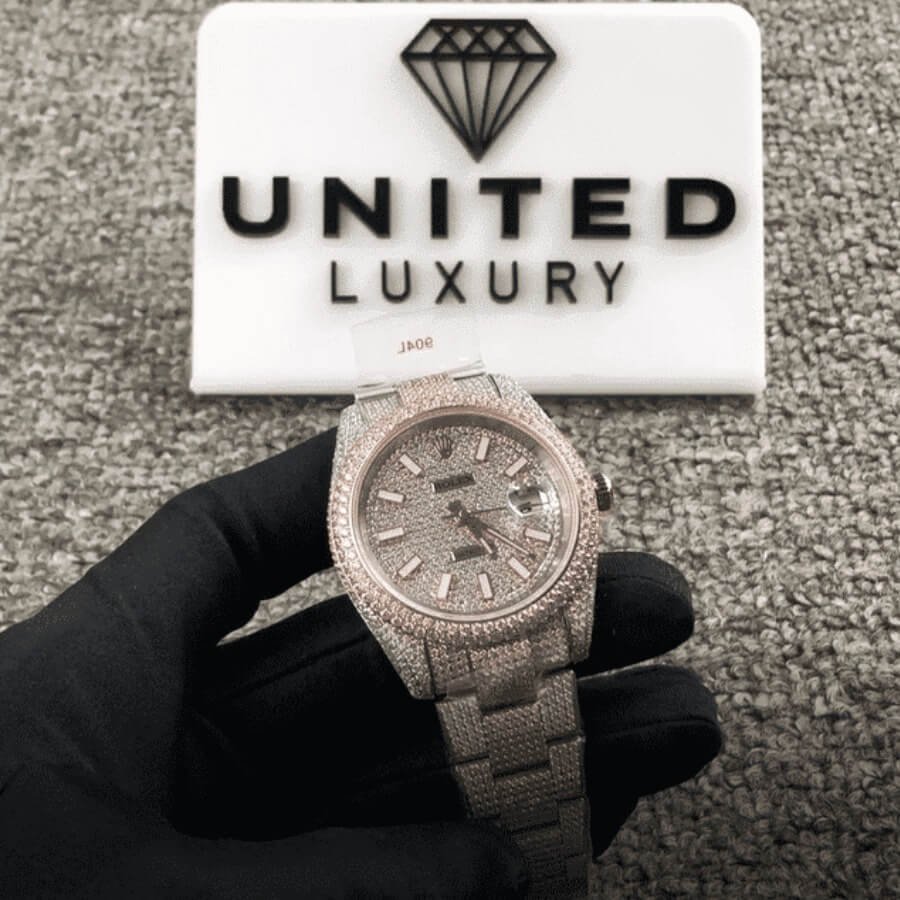 Alternative view of Rolex Datejust 126303 ??Two-Tone Iced Out?? Premium Duplicate Edition