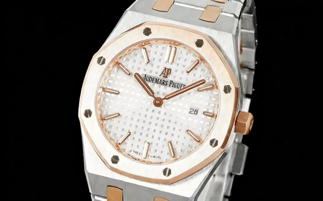 Royal Oak Ladies 67650 33mm RG/SS White ZF Swiss Qtz