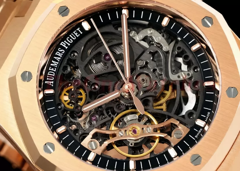 Alternative view of Royal Oak 15407 41mm RG/RG Skeleton Dial THBF SH3132 V2 Super Clone