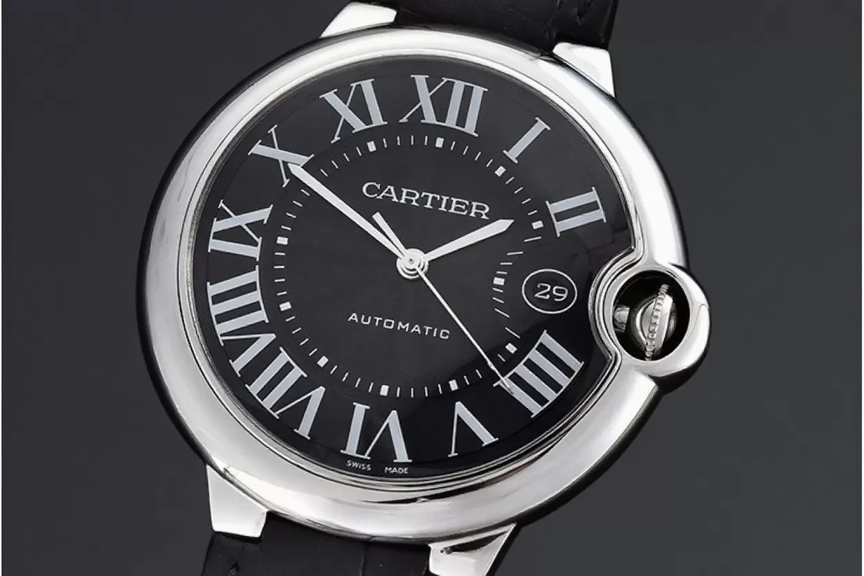 Ballon Bleu Cartier Mens SS/LE Black Roman V6F A2824