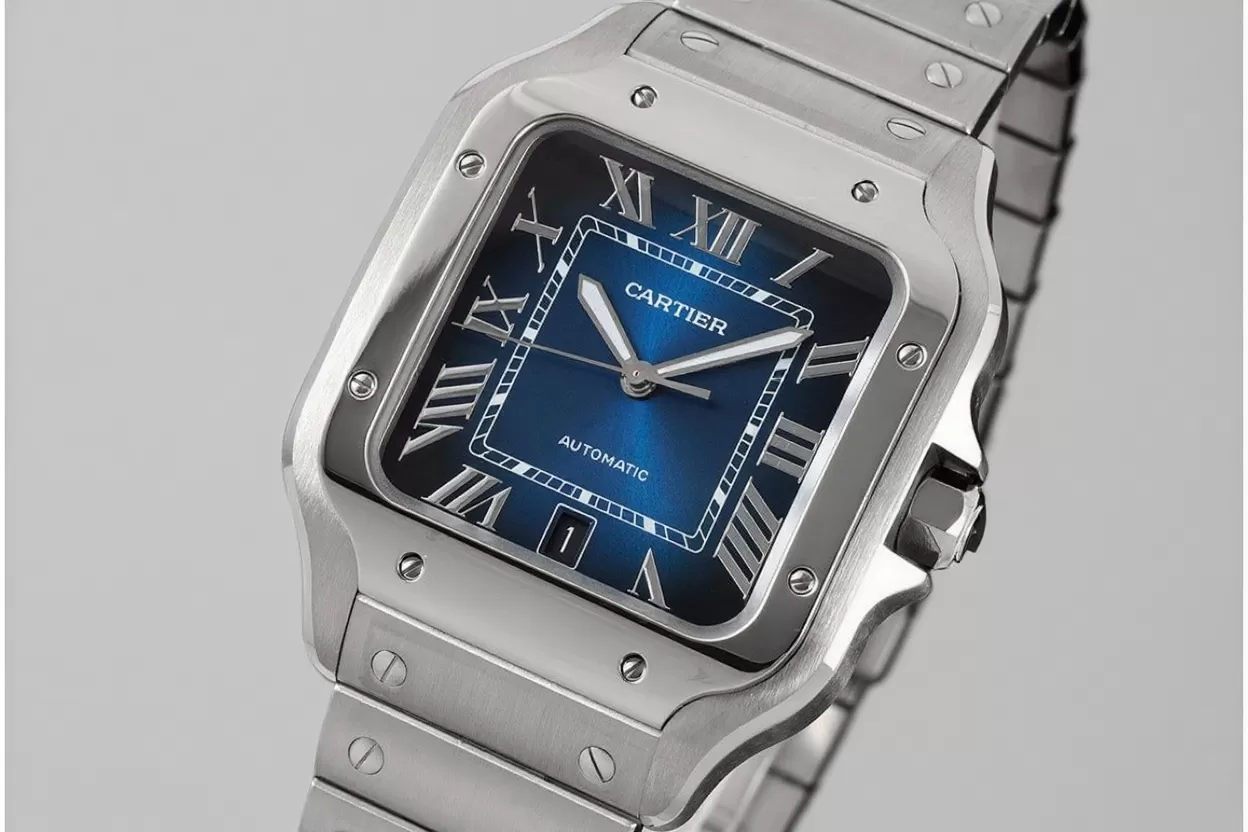 Santos De Cartier 2018 Mens XL 40mm SS/SS Blue BVF MY9019