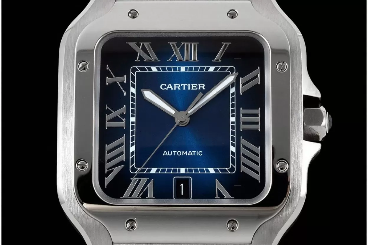 Alternative view of Santos De Cartier 2018 Mens XL 40mm SS/SS Blue BVF MY9019