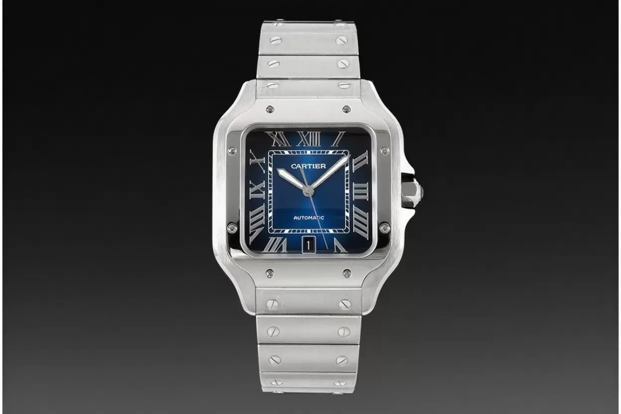 Santos De Cartier 2018 Mens XL 40mm SS/SS Blue BVF MY9019 - Image 3