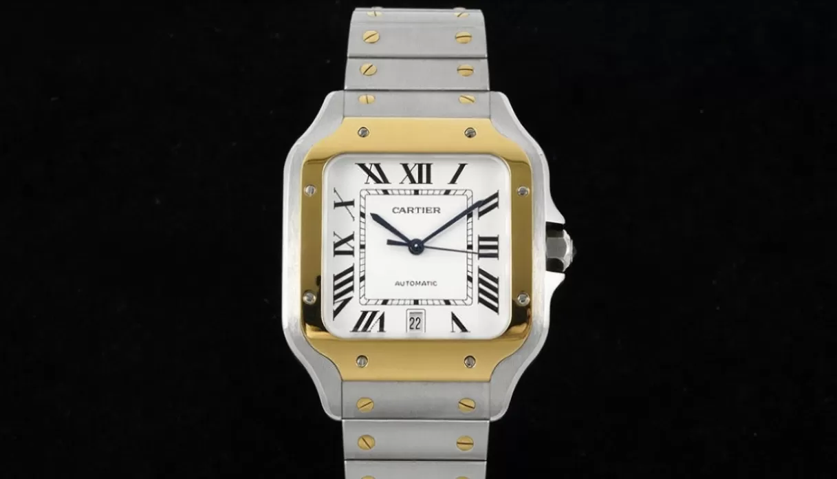 Cartier - Santos De Cartier 2018 Mens XL 40mm YG/SS Wht BVF MY9019 - 图片 3