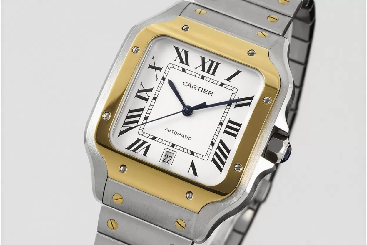 Cartier - Santos De Cartier 2018 Mens XL 40mm YG/SS Wht BVF MY9019 - 图片 4