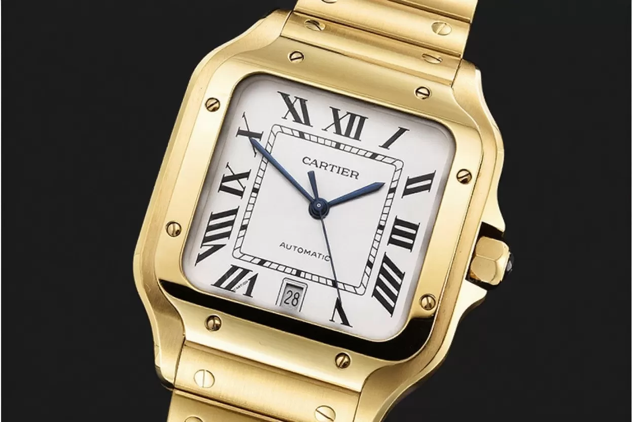 Cartier - Santos De Cartier Mens XL YG/YG White 3KF MY9015