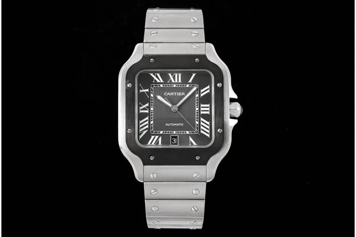 Santos De Cartier Mens XL 40mm SS/SS Gray BVF 9019 - Image 3
