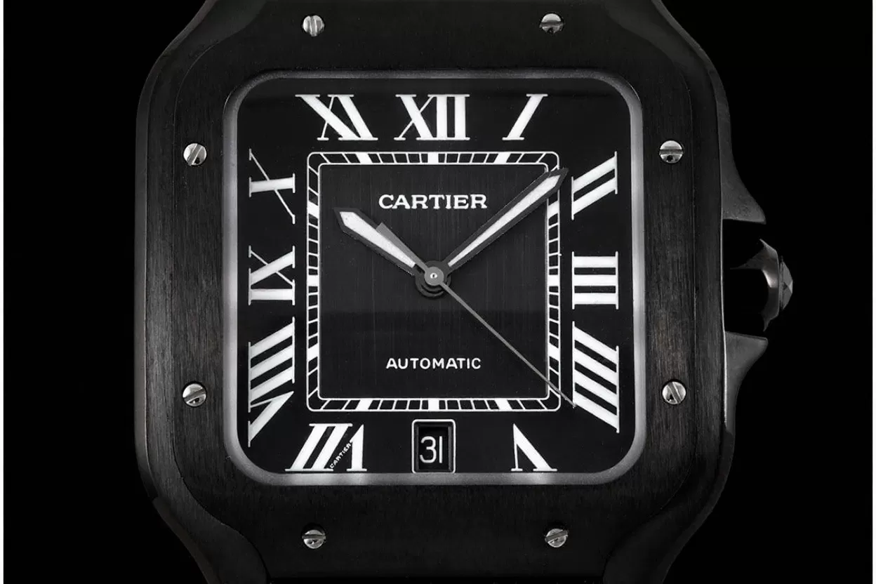 Alternative view of Santos De Cartier Mens XL PVD/LE Black BVF 9019