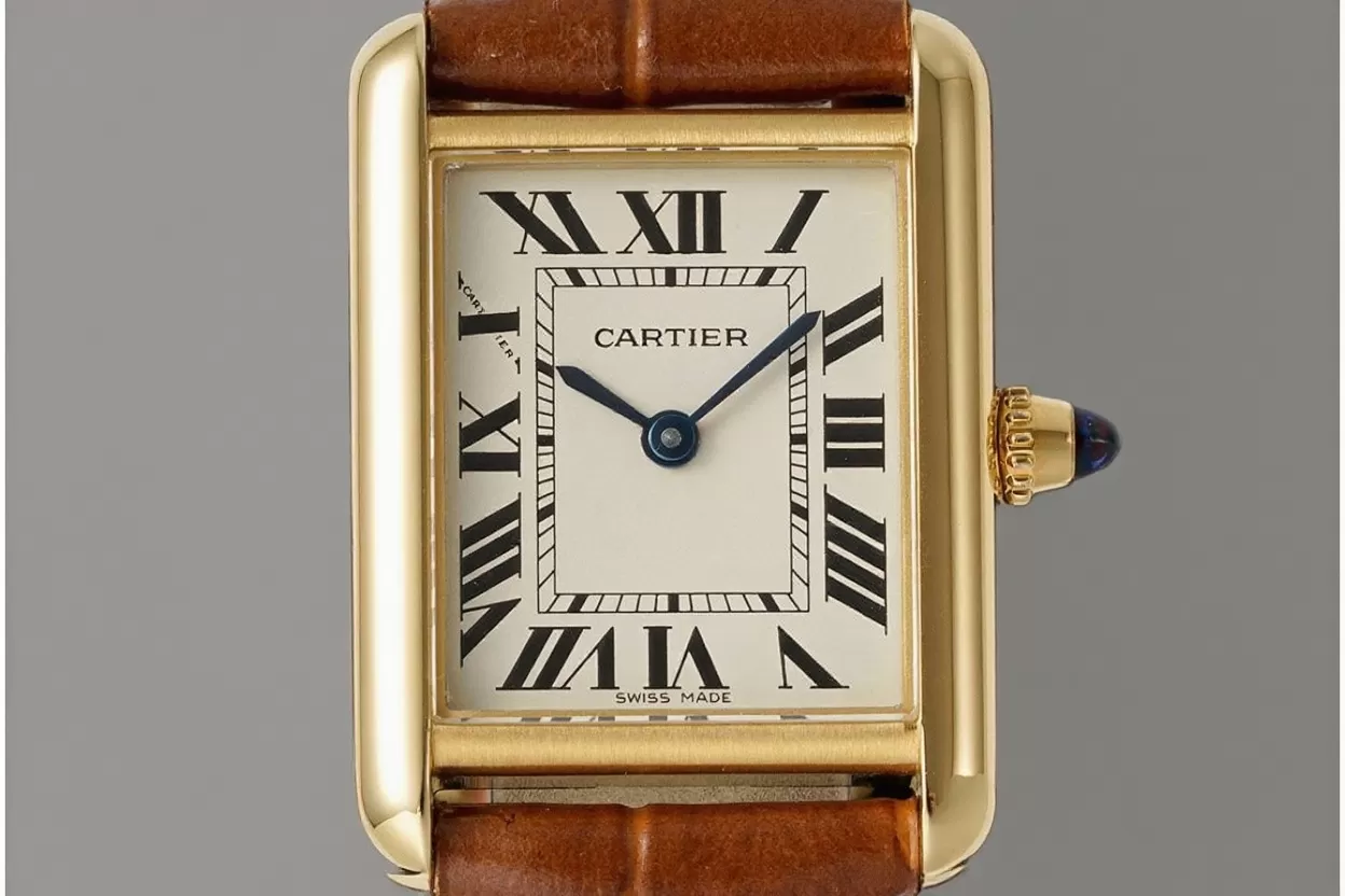 Alternative view of Tank Louis 22mm YG/LE White Dial AF Quartz