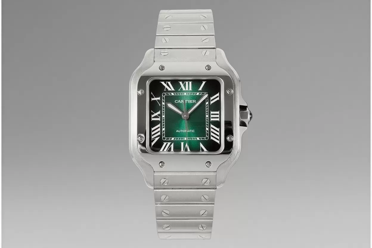 Santos De Cartier Mens 35mm SS/SS Green Dial BVF 9039 - Image 4