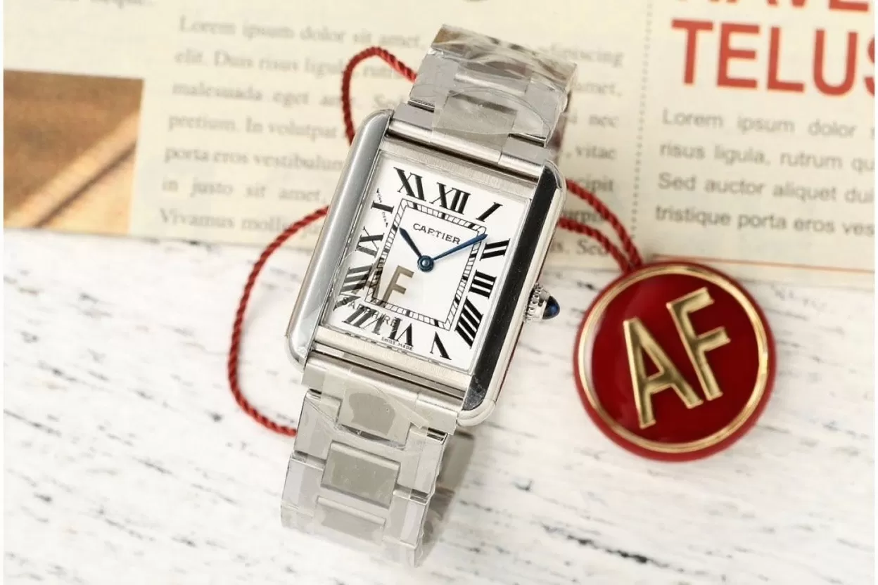 Alternative view of Cartier - Tank Solo 24.4mm SS/SS White Dial AF Quartz