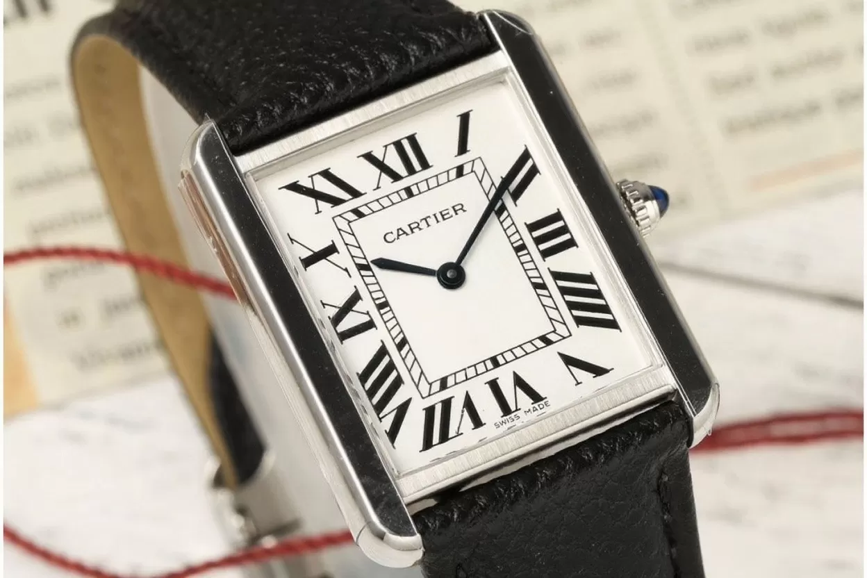 Cartier - Tank Solo 27.4mm White Dial on Lychee Grain Leather AF Quartz - Image 3