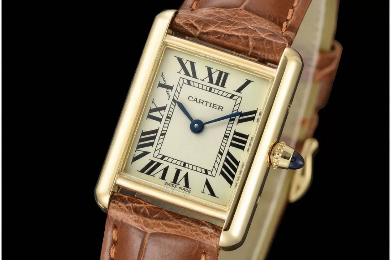 Tank Louis 22mm Alligator YG/LE White Dial DRF Quartz