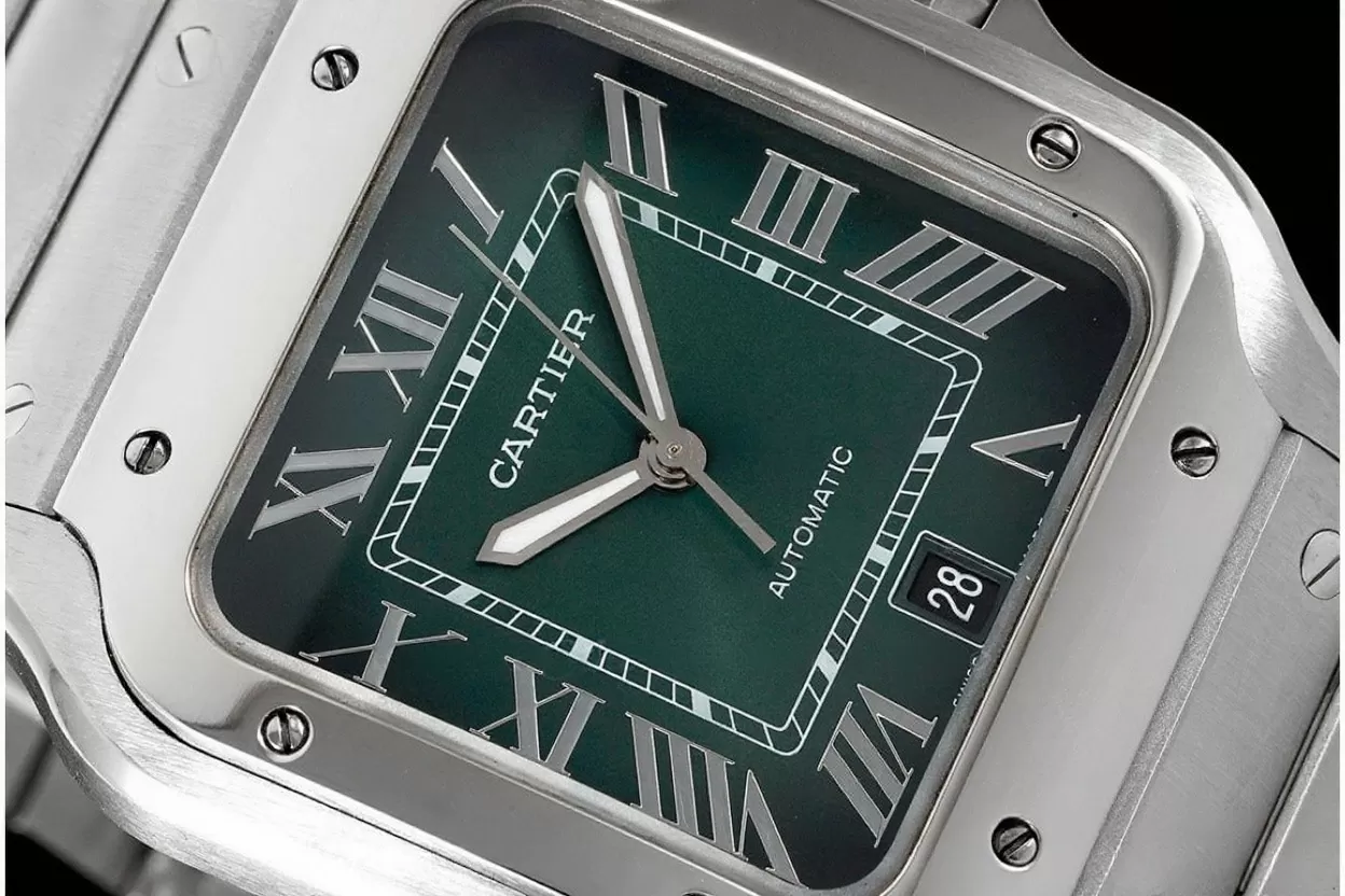 Santos De Cartier 40mm XL SS/SS Green Dial AF MY9015 - Image 3