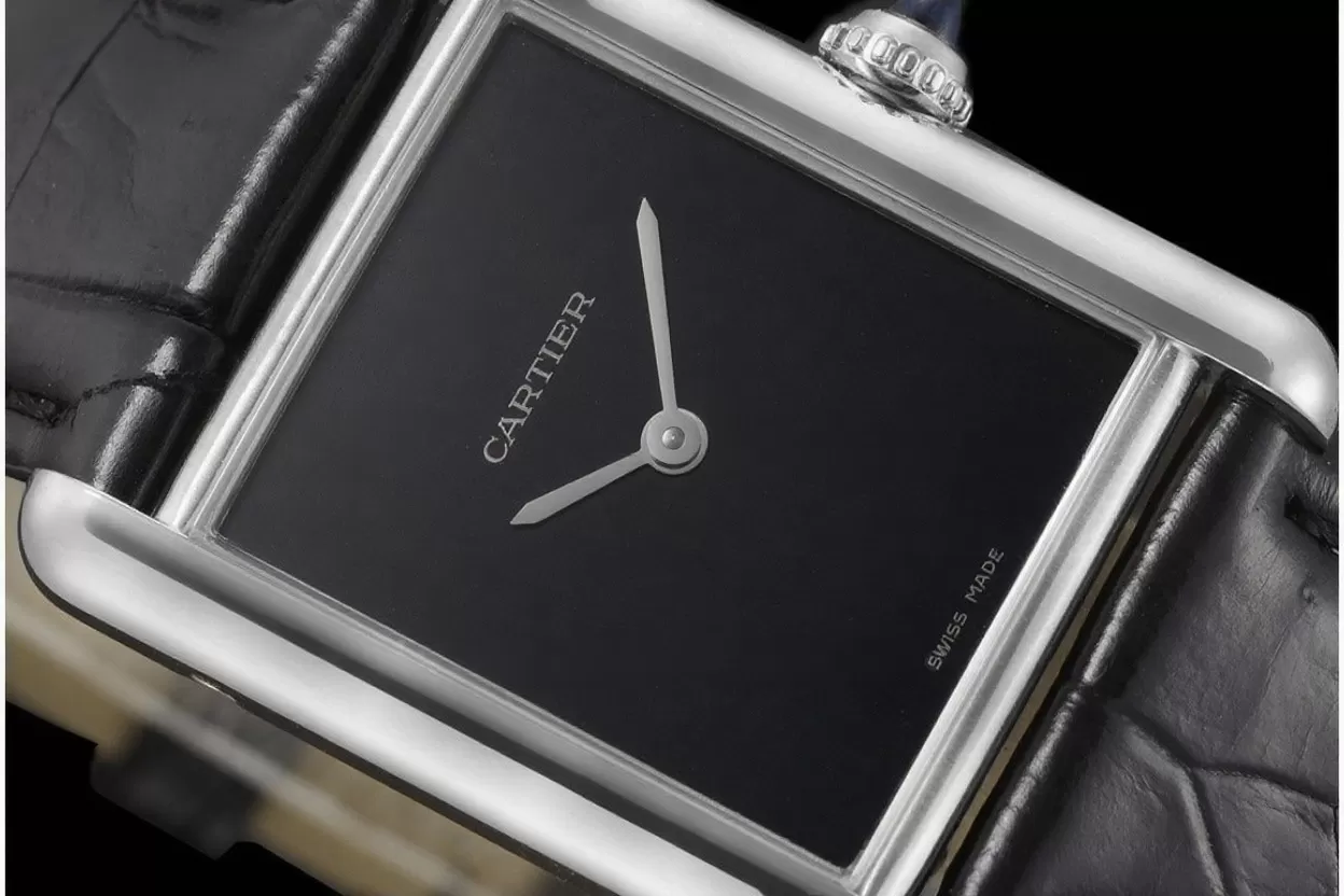 Alternative view of Tank Must 25.5mm Alligator Leather SS/LE Black Dial DRF Quartz