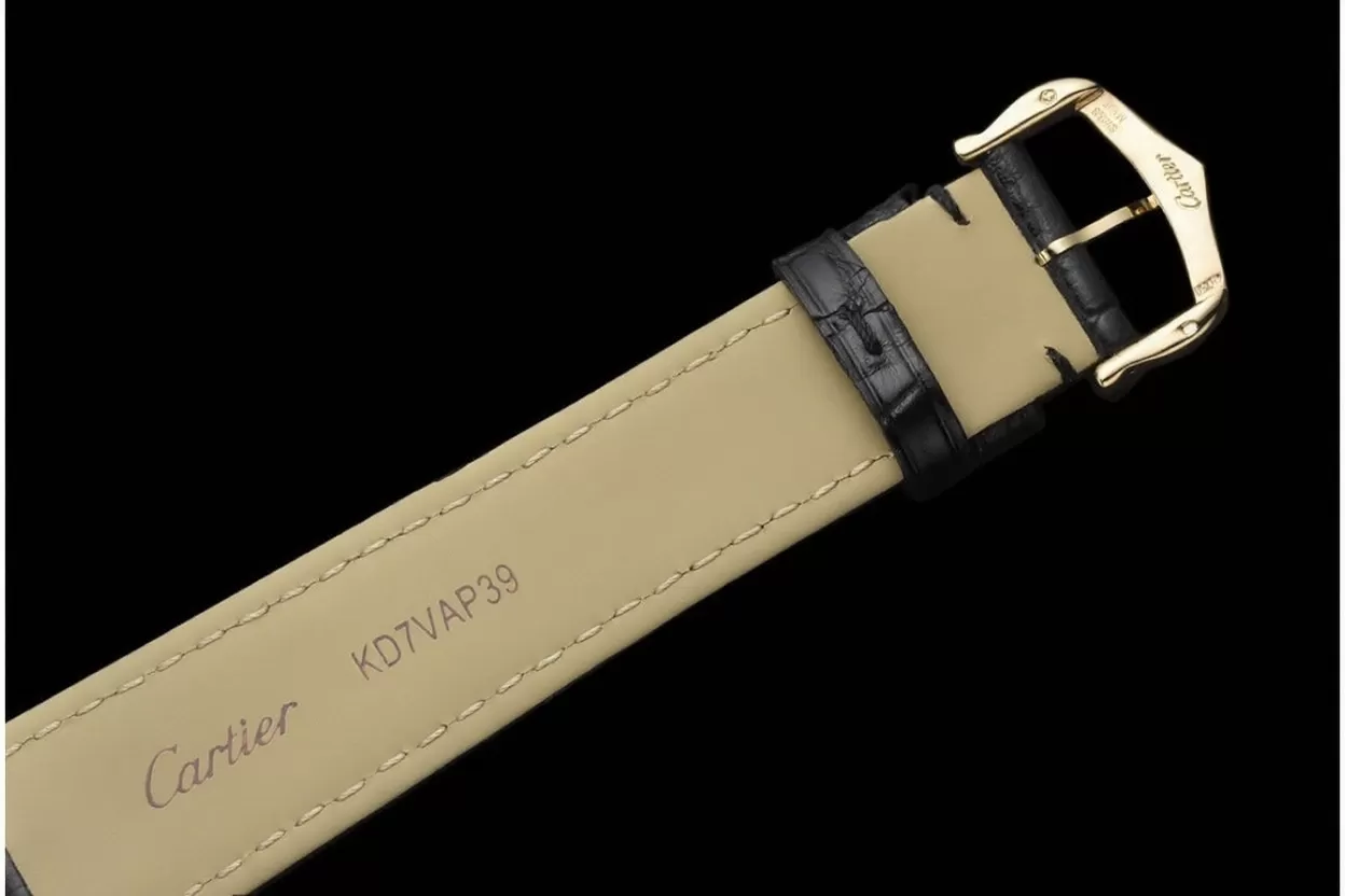 Tank Louis 25.5mm Alligator Leather YG/LE Black Dial DRF Quartz - 图片 17