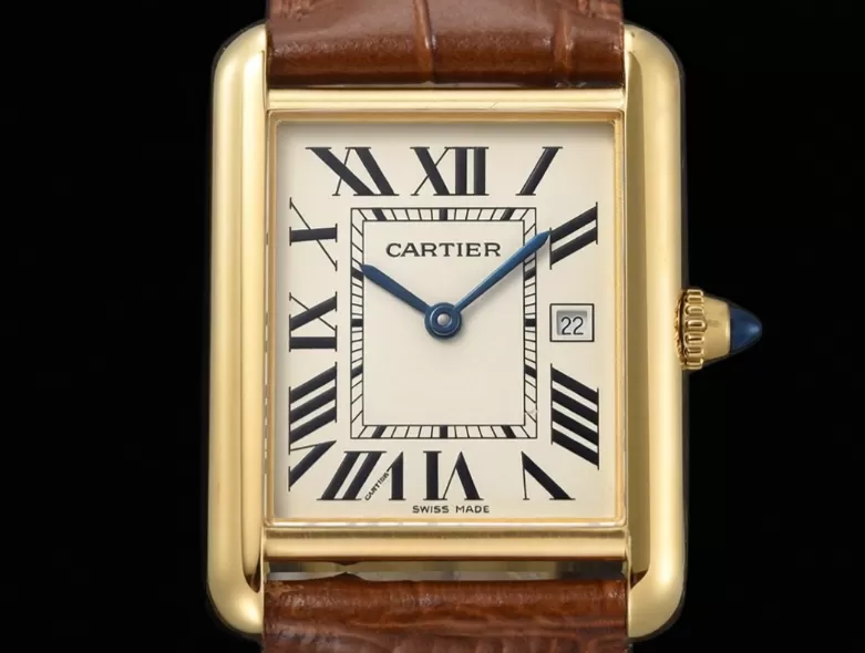 Alternative view of Tank Louis 25.5mm Date YG/LE Silver Dial AF Quartz