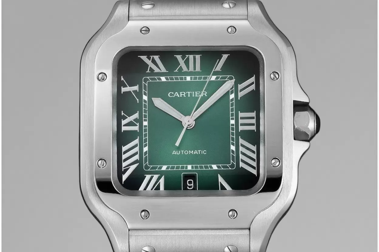 Alternative view of Santos De Cartier 40mm XL SS/SS Green Dial BVF MY9019