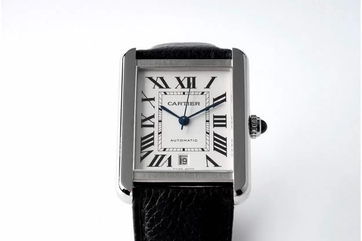 Alternative view of Tank Solo 41mm White Dial on Togo Leather AF MY9015