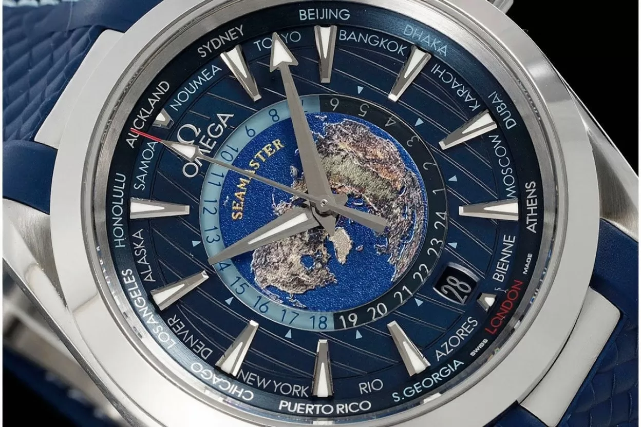 Aqua Terra 150M 43mm Worldtimer SS/RU Dark Blue Dial VSF A8938 - Image 3