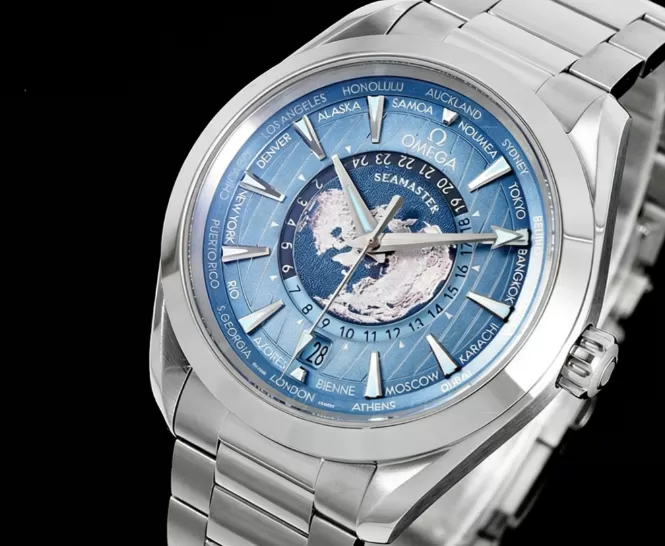 Aqua Terra 150M Worldtimer 43mm SS/SS Blue Dial VSF A8938