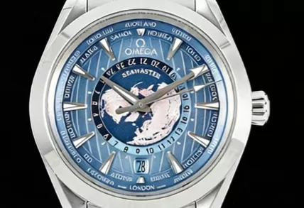 Alternative view of Aqua Terra 150M Worldtimer 43mm SS/SS Blue Dial VSF A8938