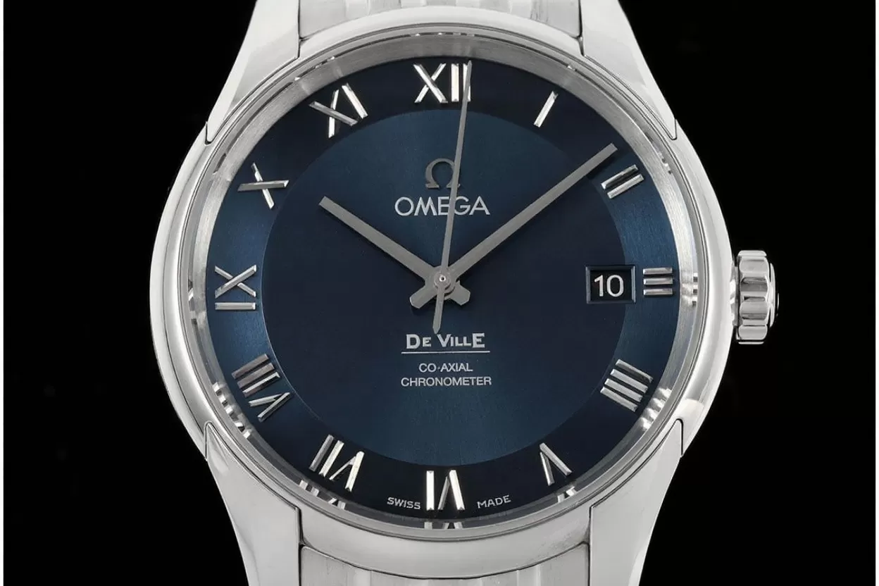 De Ville Mens Co-Axial 41mm SS/SS Blue/Roman VSF A8500 - 图片 3