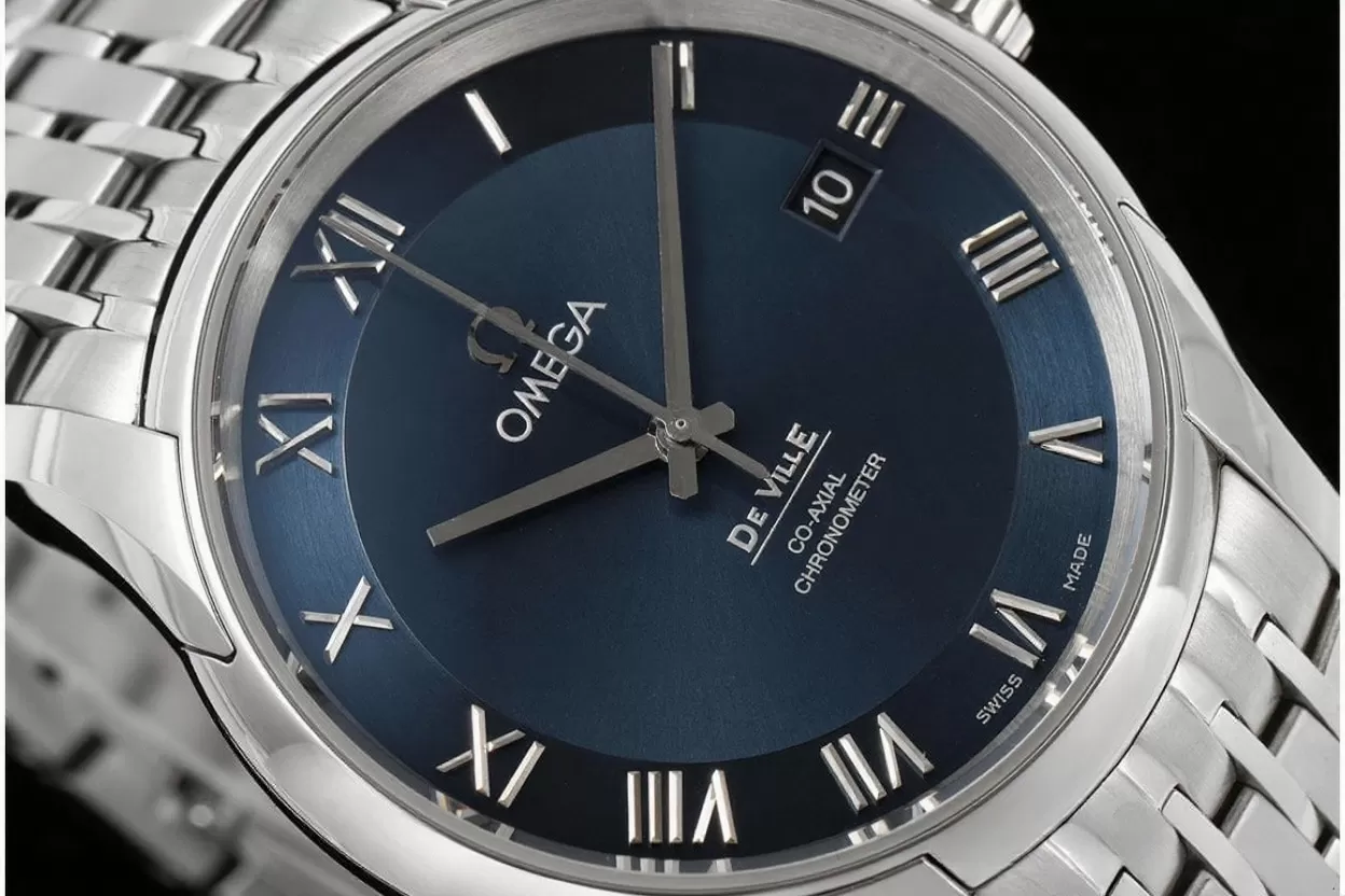 De Ville Mens Co-Axial 41mm SS/SS Blue/Roman VSF A8500 - 图片 4