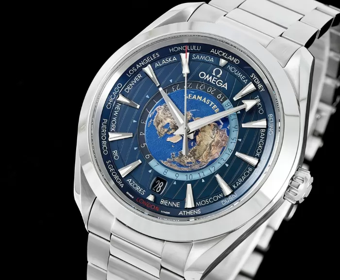 Aqua Terra 150M 43mm Worldtimer SS/SS Blue Dial VSF A8938