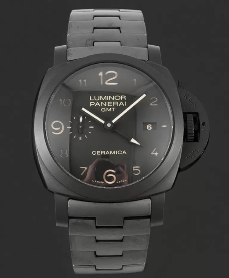 Alternative view of Luminor PAM438 GMT Ceramic/Cer Black VSF P9001 Super Clone