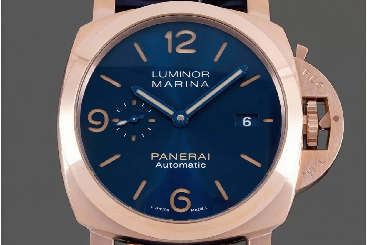 Alternative view of Luminor Marina PAM1114 44mm RG/LE Blue VSF P9010