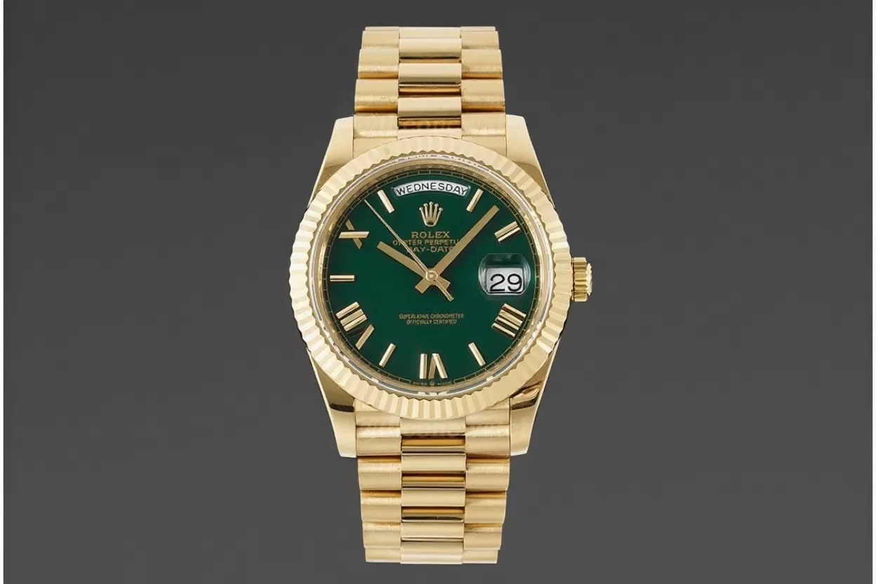 DayDate 228238 40mm Pres YG/YG Green Dial GMF A2836 (Gain Weight)