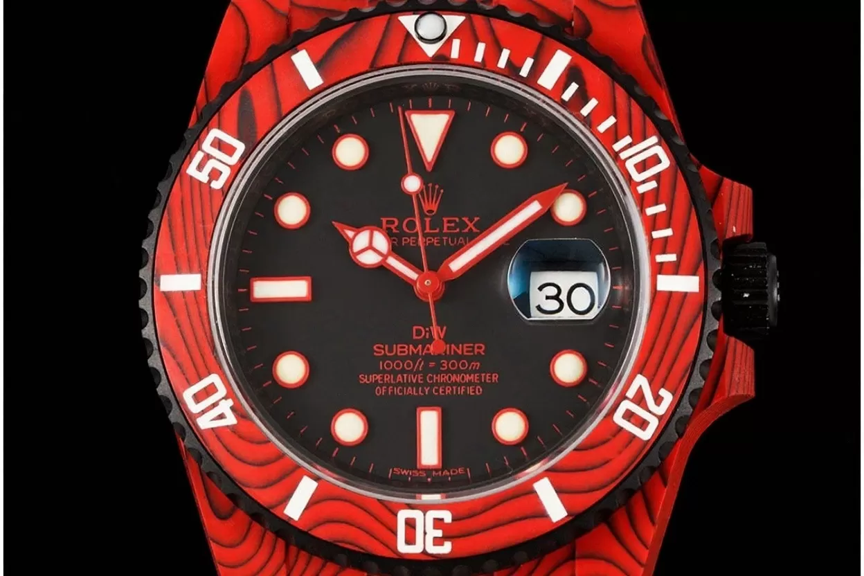 Alternative view of Submariner DIW 40mm 904L SS/NY Red Dial VSF VS3135