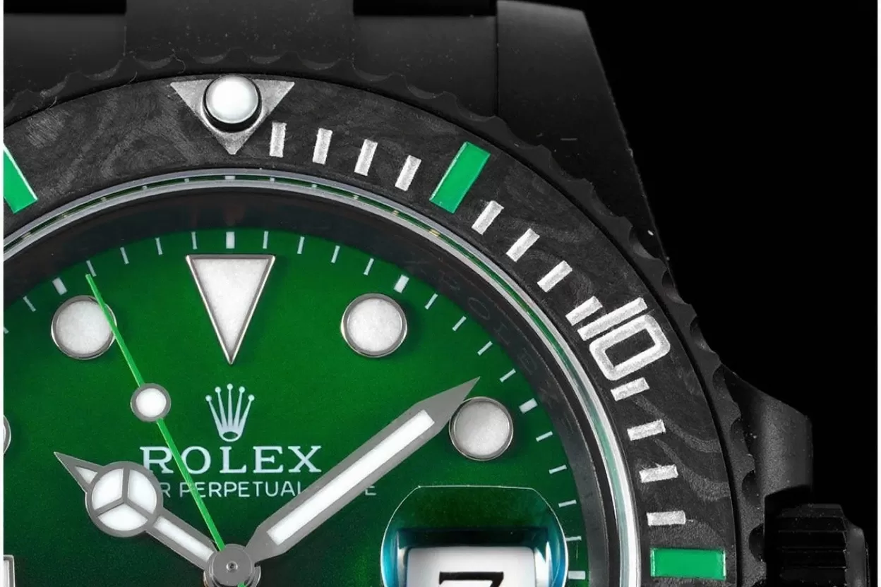 Submariner DIW 40mm 904L DLC/DLC Grn/Blk Dial VSF VS3135 - Image 5