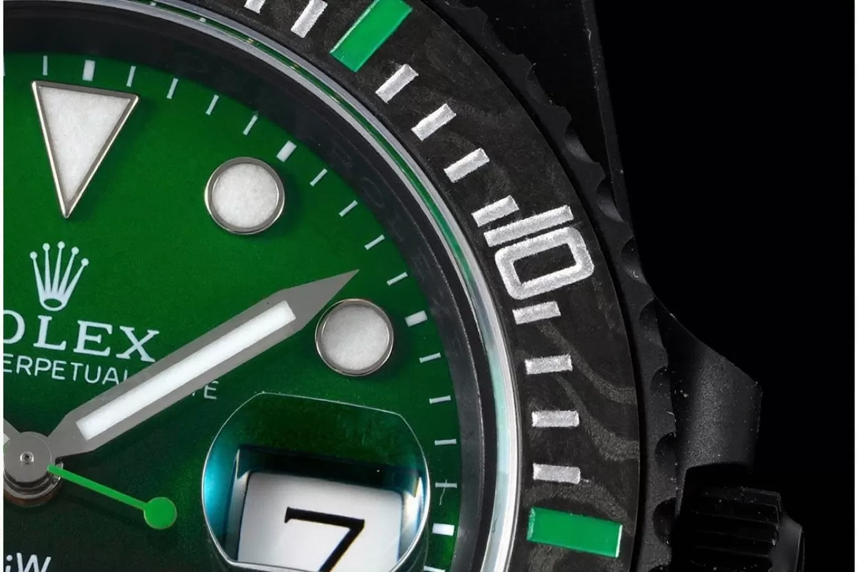 Submariner DIW 40mm 904L DLC/DLC Grn/Blk Dial VSF VS3135 - Image 7