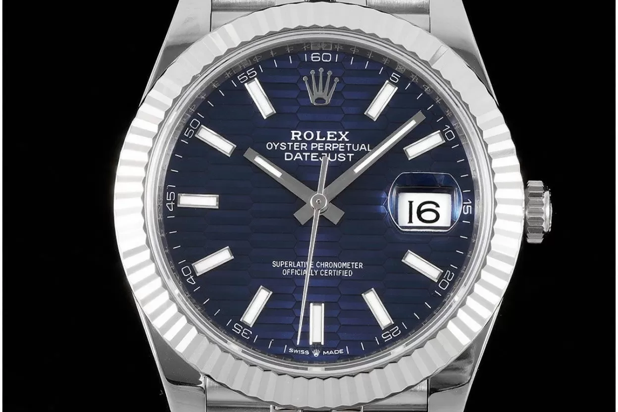 Alternative view of Datejust 126334 41mm Jub SS/SS Blue Textured Dial VSF DD3235