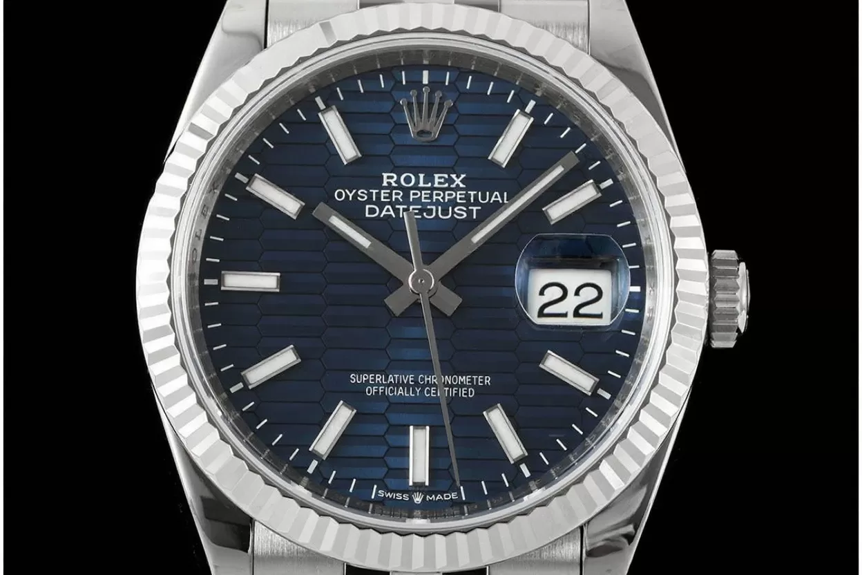 Alternative view of Datejust 126234 36mm Jub SS/SS Blue Textured/Stk VSF DD3235