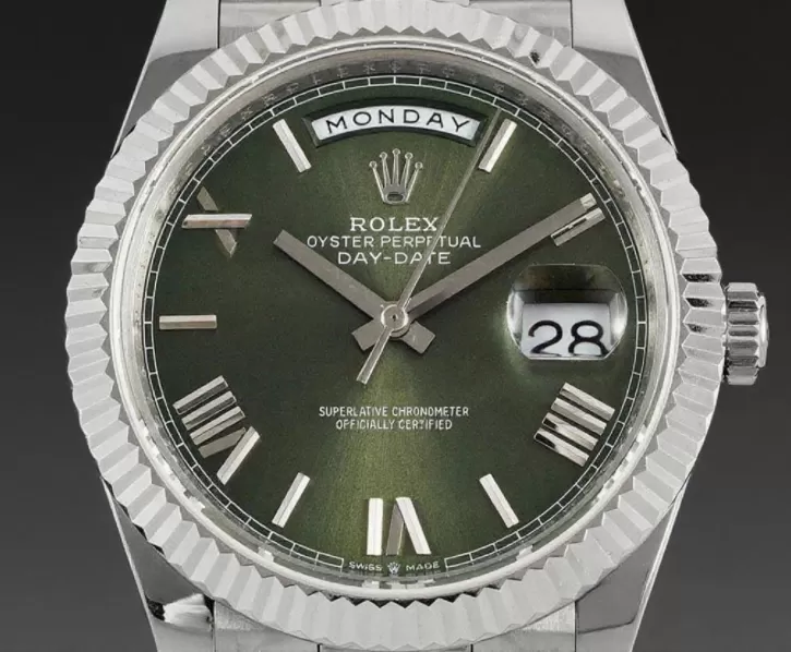 Alternative view of DayDate 228239 40mm SS/SS Green/Rmn JDF V4 VR3255 (Gain Weight)