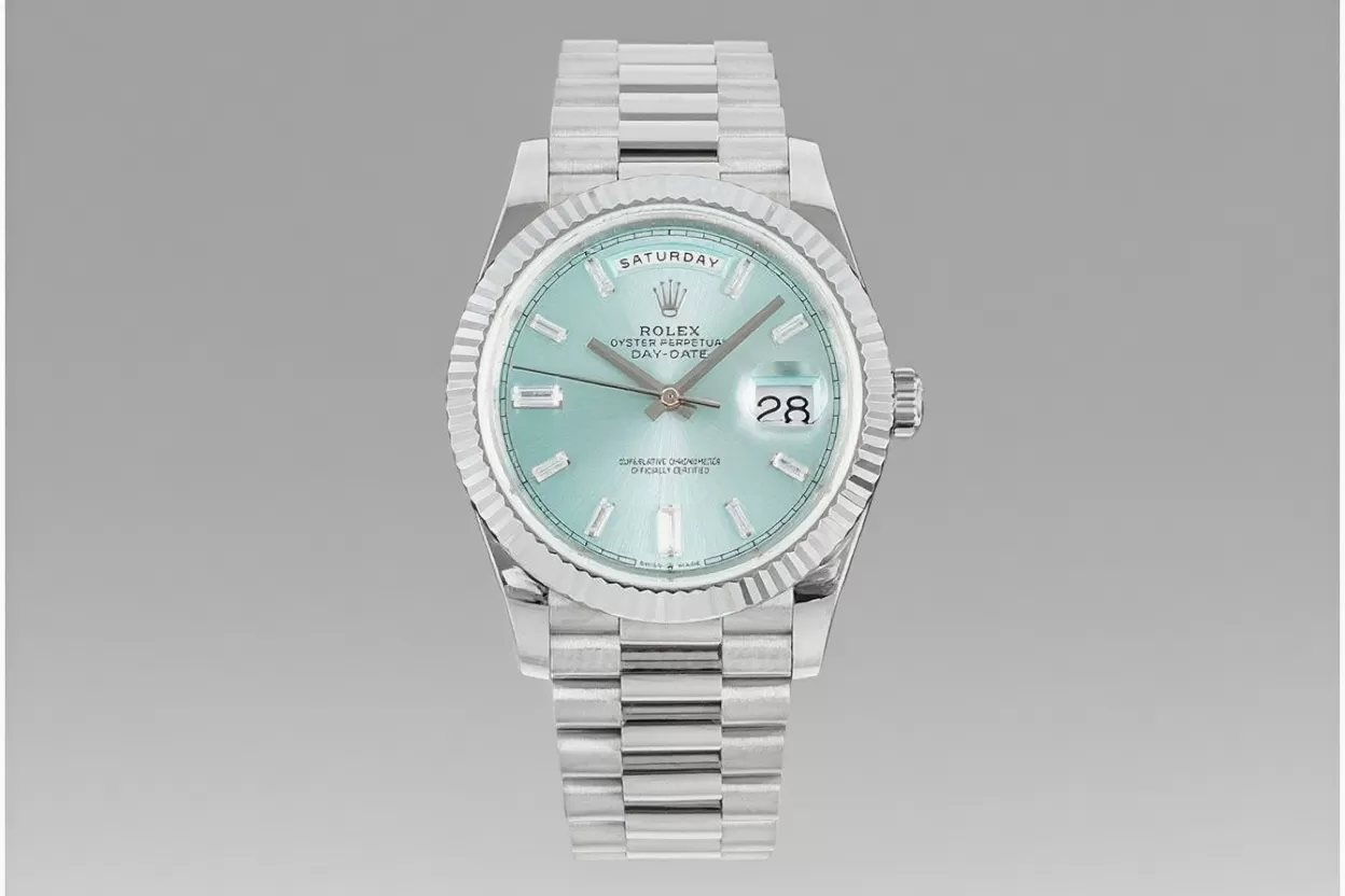 DayDate 228236 40mm SS/SS Ice Blue/Dia JDF V4 VR3255 (Gain Weight) - 图片 4