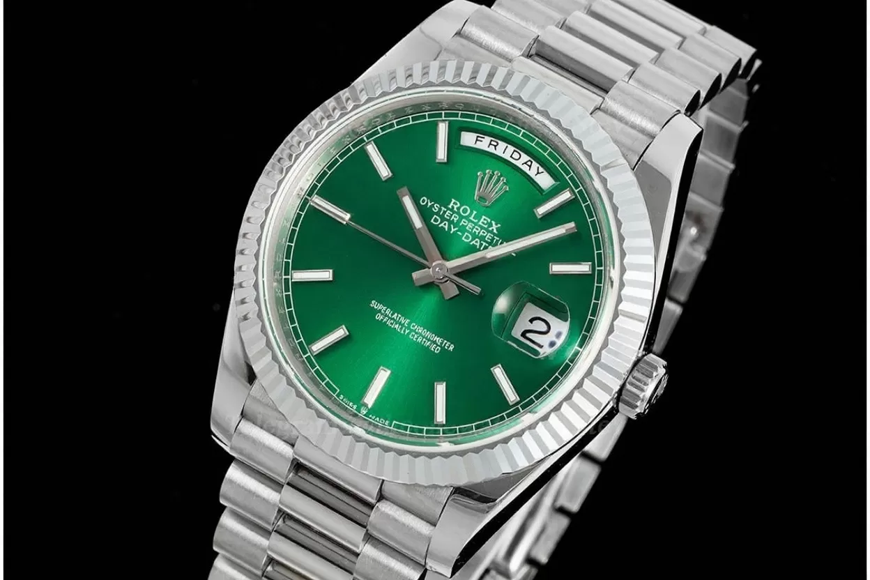 DayDate 228239 40mm SS/SS Light Green/Stk JDF V4 VR3255 (Gain Weight)