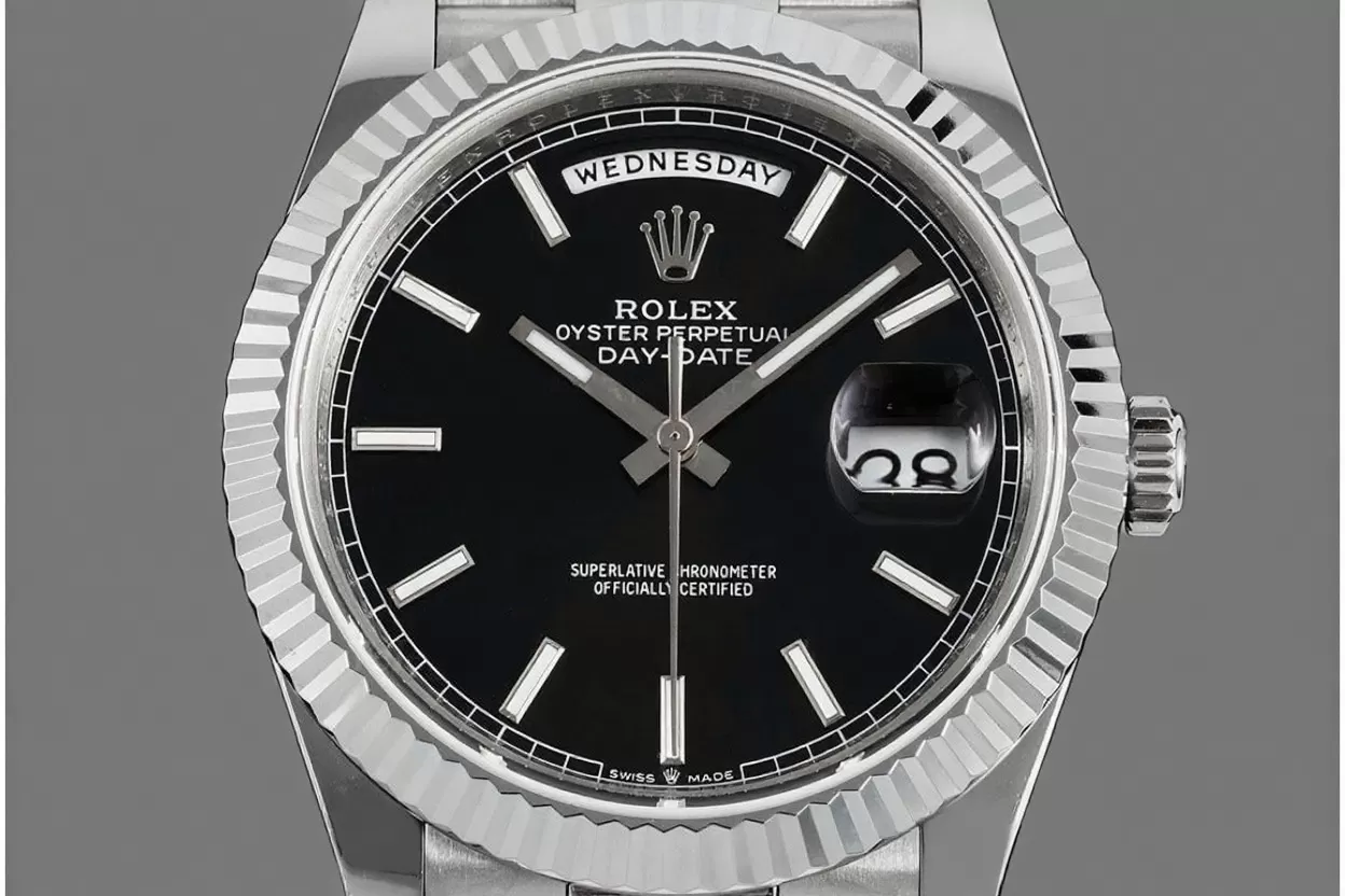 Alternative view of DayDate 228239 40mm SS/SS Black/Stk JDF V4 VR3255 (Gain Weight)