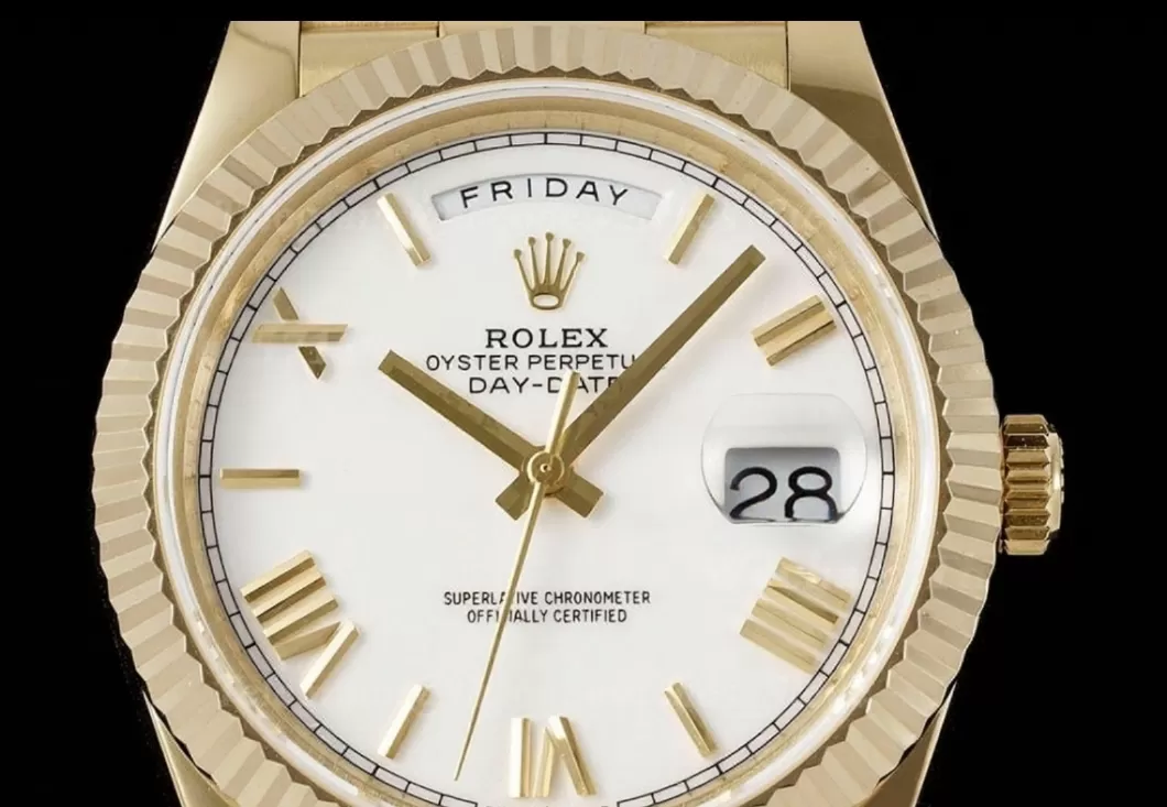 Alternative view of DayDate 228238 40mm YG/YG White/Rmn JDF V4 VR3255 (Gain Weight)
